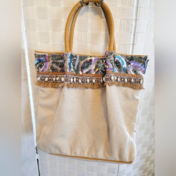 anthropologie/Miss Albright Handbags - Anthropologie miss Albright kana canvas tote